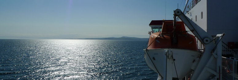 At sea on the ferry to the Isle of Man