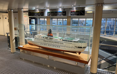 Ship model in lobby on DFDS ferry King Seaways