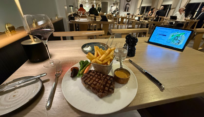 Main course in North Sea Bistro on DFDS ferry Newcastle to Amsterdam