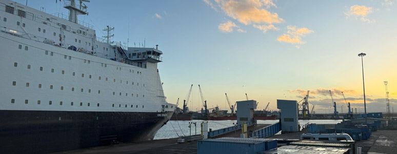 DFDS Newcastle-Amsterdam ferry at South Shields terminal