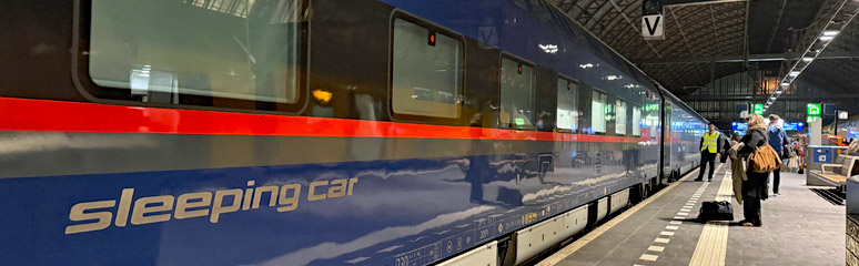 New-generation Nightjet train at Amsterdam Centraal