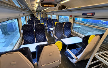 Inside the train from Inverness to Thurso