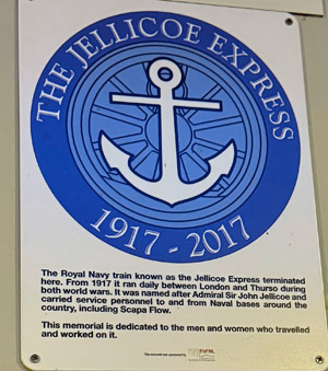 Jellicoe Express plaques at Thurso station