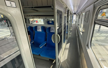 1st class compartment on a Berlin to Warsaw train.