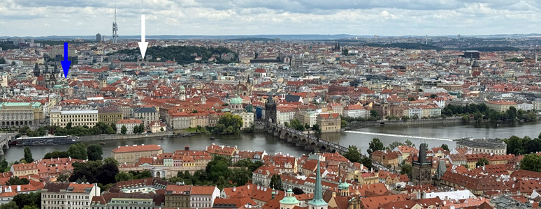 View of Prague from St Vitus cathedral tower