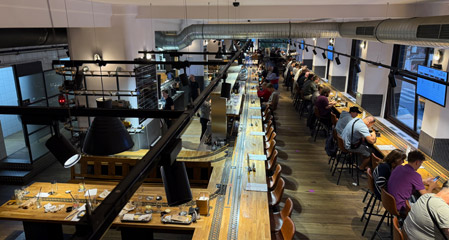 Inside the Vytopna restaurant