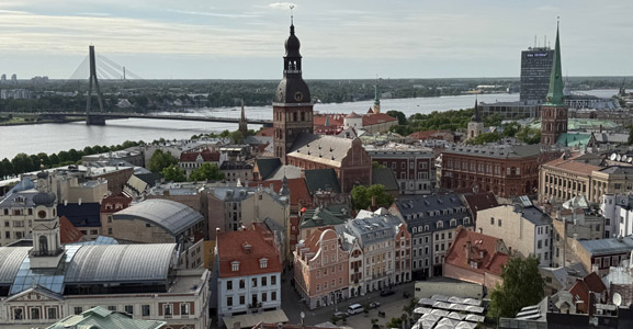 Riga old town seen from the tower of St Peter's church