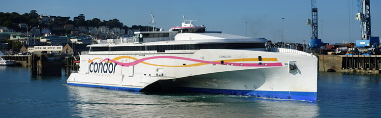 Channel Islands ferry Condor Liberation sailing from Guernsey
